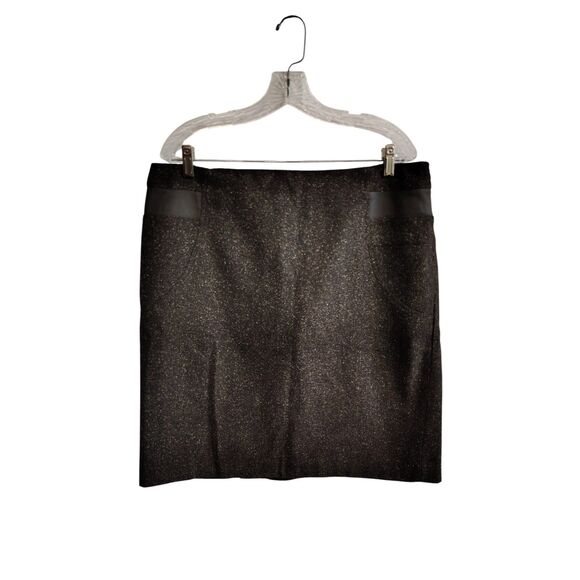 Dalia Collection Women's Size 14 Wool Brown Speckled Pencil Skirt With Pockets - Picture 1 of 6